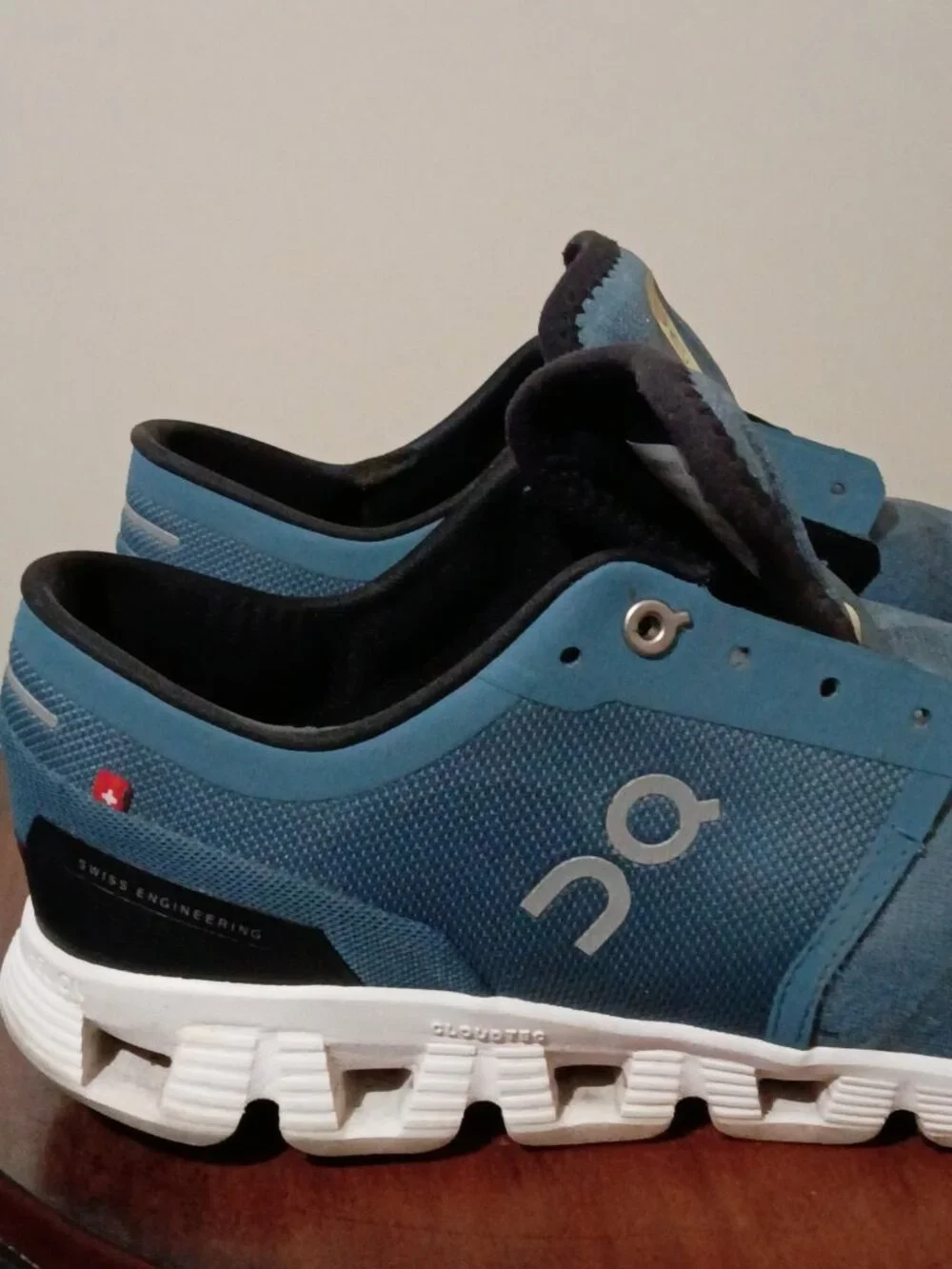 On Cloud X 3 Mens Size 10.5 Pewter Blue Running Shoes Sneakers CloudTec 60.98255